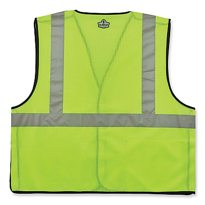 ergodyne GloWear 8216BA Class 2 Breakaway Mesh ID Holder Vest, Polyester, Large/X-Large, Lime (EGO21095)