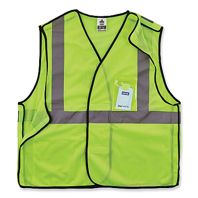 ergodyne GloWear 8216BA Class 2 Breakaway Mesh ID Holder Vest, Polyester, Large/X-Large, Lime (EGO21095)