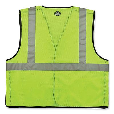 ergodyne GloWear 8216BA Class 2 Breakaway Mesh ID Holder Vest, Polyester, 2X-Large/3X-Large, Lime (EGO21097)