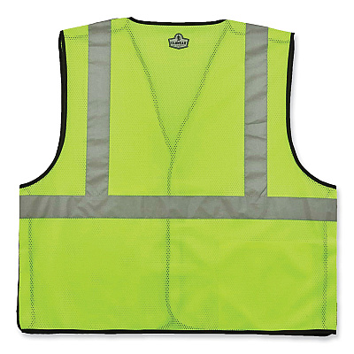 ergodyne GloWear 8216BA Class 2 Breakaway Mesh ID Holder Vest, Polyester, 4X-Large/5X-Large, Lime (EGO21099)