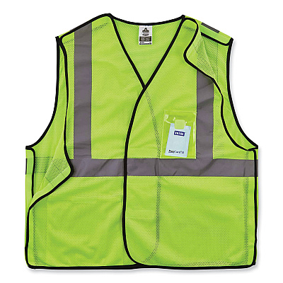 ergodyne GloWear 8216BA Class 2 Breakaway Mesh ID Holder Vest, Polyester, 4X-Large/5X-Large, Lime (EGO21099)