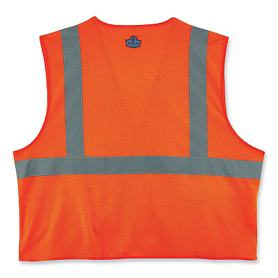 ergodyne GloWear 8220HL Class 2 Standard Mesh Hook and Loop Vest, Polyester, 2X-Large/3X-Large, Orange (EGO21137)