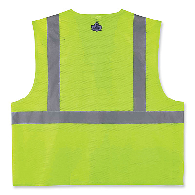 ergodyne GloWear 8220HL Class 2 Standard Mesh Hook and Loop Vest, Polyester, Small/Medium, Lime (EGO21143)