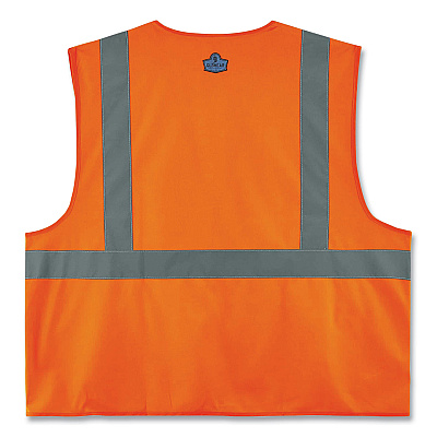 ergodyne GloWear 8225HL Class 2 Standard Solid Hook and Loop Vest, Polyester, Orange, 2X-Large/3X-Large (EGO21177)