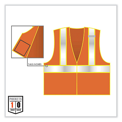 ergodyne GloWear 8230Z Class 2 Two-Tone Mesh Zipper Vest, Polyester, 2X-Large/3X-Large, Orange (EGO21317)