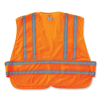 ergodyne GloWear 8244PSV Class 2 Expandable Public Safety Hook and Loop Vest, Polyester, X-Large/2X-Large, Orange (EGO21362)