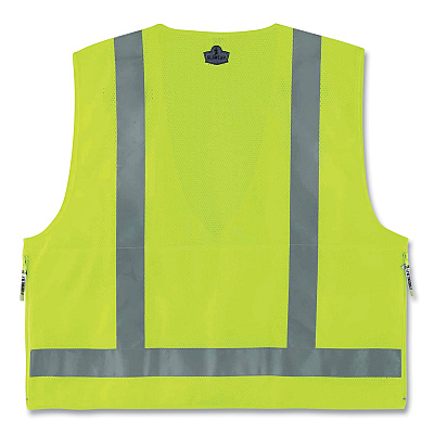 ergodyne GloWear 8250Z Class 2 Surveyors Zipper Vest, Polyester, 2X-Large/3X-Large, Lime (EGO21427)