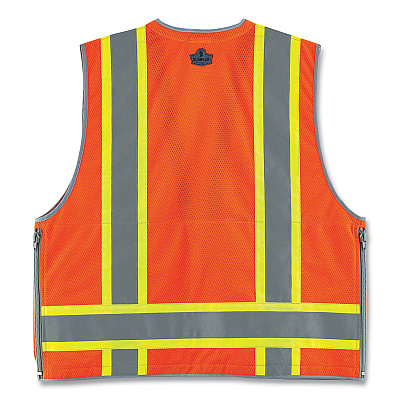 ergodyne GloWear 8254HDZ Class 2 Heavy-Duty Surveyors Zipper Vest, Polyester, Large/X-Large, Orange (EGO21455)