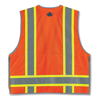 ergodyne GloWear 8254HDZ Class 2 Heavy-Duty Surveyors Zipper Vest, Polyester, 2X-Large/3X-Large, Orange (EGO21457)