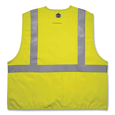 ergodyne GloWear 8261FRHL Class 2 Dual Compliant FR Hook and Loop Safety Vest, Large/X-Large, Lime (EGO21465)