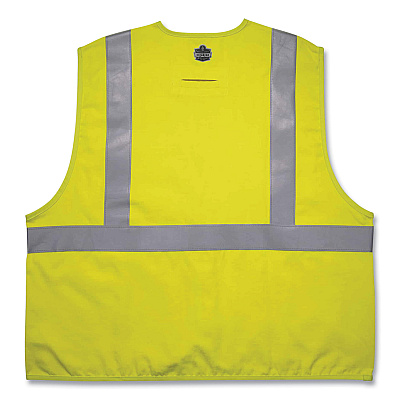 ergodyne GloWear 8261FRHL Class 2 Dual Compliant FR Hook and Loop Safety Vest, 2X-Large/3X-Large, Lime (EGO21467)