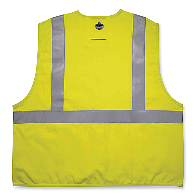 ergodyne GloWear 8261FRHL Class 2 Dual Compliant FR Hook and Loop Safety Vest, 4X-Large/5X-Large, Lime (EGO21469)