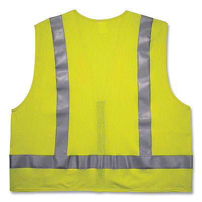 ergodyne GloWear 8262FRZ Class 2 FR Surveyor Zipper Vest, Tencel/Modacrylic/Para-aramid/Kevlar, Small/Medium, Lime (EGO21483)