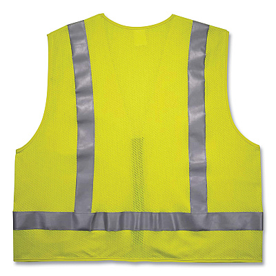 ergodyne GloWear 8262FRZ Class 2 FR Surveyor Zip Vest, Tencel/Modacrylic/Para-aramid/Kevlar, 2X-Large/3X-Large, Lime (EGO21487)
