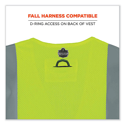 ergodyne GloWear 8260FRHL Class 2 FR Safety Hook and Loop Vest, Modacrylic/Kevlar, Small/Medium, Lime (EGO21493)