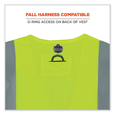 ergodyne GloWear 8260FRHL Class 2 FR Safety Hook and Loop Vest, Modacrylic/Kevlar, 2X-Large/3X-Large, Lime (EGO21497)