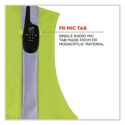 ergodyne GloWear 8260FRHL Class 2 FR Safety Hook and Loop Vest, Modacrylic/Kevlar, 4X-Large/5X-Large, Lime (EGO21499)