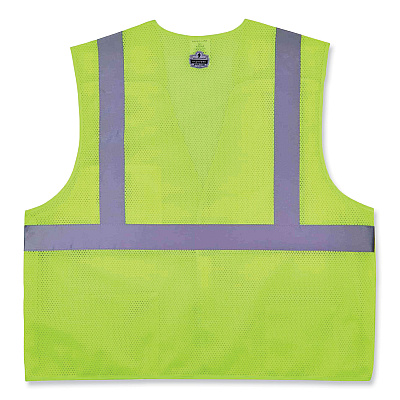 ergodyne GloWear 8217BA Class 2 Breakaway Mesh Vest, Polyester, Small/Medium, Lime (EGO21523)