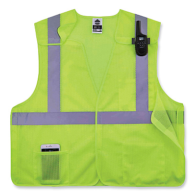 ergodyne GloWear 8217BA Class 2 Breakaway Mesh Vest, Polyester, Large/X-Large, Lime (EGO21525)