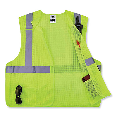ergodyne GloWear 8217BA Class 2 Breakaway Mesh Vest, Polyester, Large/X-Large, Lime (EGO21525)