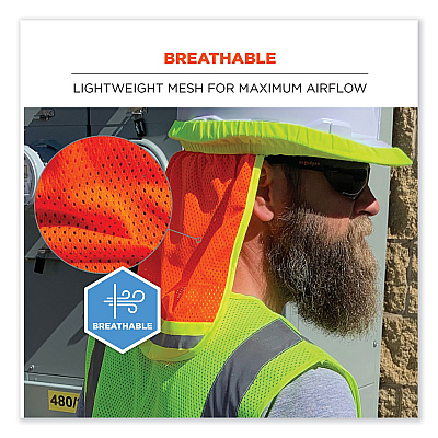 ergodyne GloWear 8005 Hi-Vis Hard Hat Neck Shade, 20 x 12.5, Orange (EGO29051)