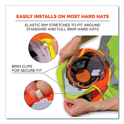 ergodyne GloWear 8005 Hi-Vis Hard Hat Neck Shade, 20 x 12.5, Lime (EGO29053)