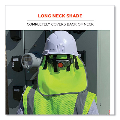 ergodyne GloWear 8006 Hi-Vis Hard Hat Neck Shade, 12.25 x 10.5, Lime (EGO29063)