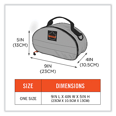 ergodyne Arsenal 5187 Clamshell Half Respirator Bag with Zipper Closure, 4 x 9 x 5, Gray (EGO13187)