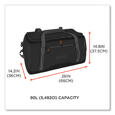 ergodyne Arsenal 5031 Water-Resistant Duffel Bag, Medium, 14.2 x 26 x 14.8, Black (EGO13036)