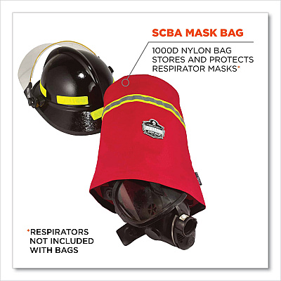 ergodyne Arsenal 5082 SCBA Mask Bag with Hook-and-Loop Closure, 8.5 x 8.5 x 14, Red (EGO13082)
