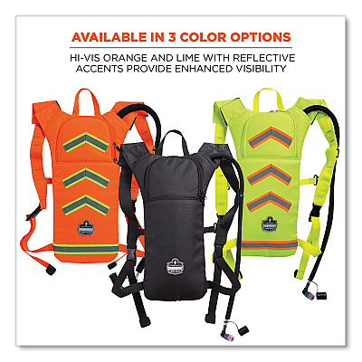 ergodyne Chill-Its 5155 Low Profile Hydration Pack, 2 L, Black (EGO13155)
