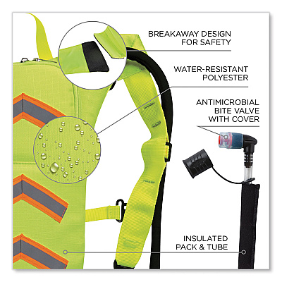 ergodyne Chill-Its 5155 Low Profile Hydration Pack, 2 L, Hi-Vis Lime (EGO13156)