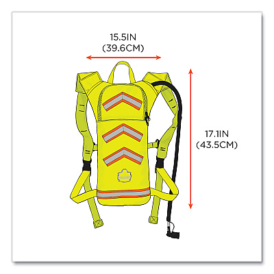 ergodyne Chill-Its 5155 Low Profile Hydration Pack, 2 L, Hi-Vis Lime (EGO13156)