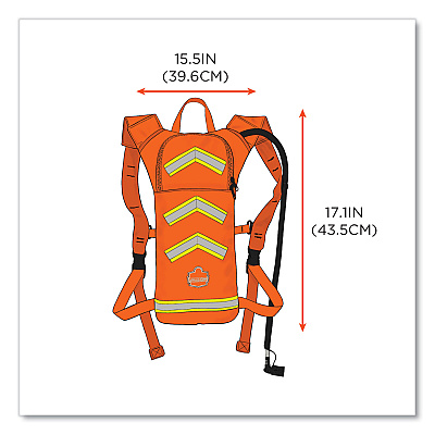 ergodyne Chill-Its 5155 Low Profile Hydration Pack, 2 L, Hi-Vis Orange (EGO13157)