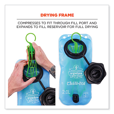 ergodyne Chill-Its 5159 Hydration Pack Cleaning Kit, Bladder, Tube/Bite-Valve Cleaning Brushes, Drying Rack (EGO13159)