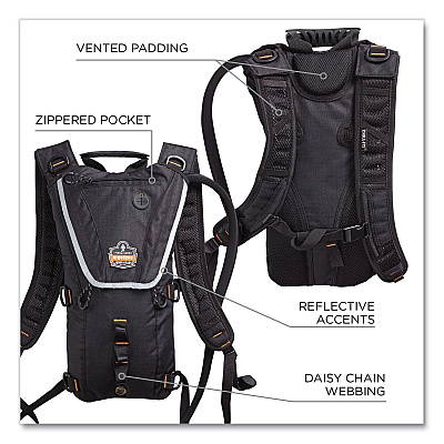 ergodyne Chill-Its 5156 Low Profile Hydration Pack, 3 L, Black (EGO13161)