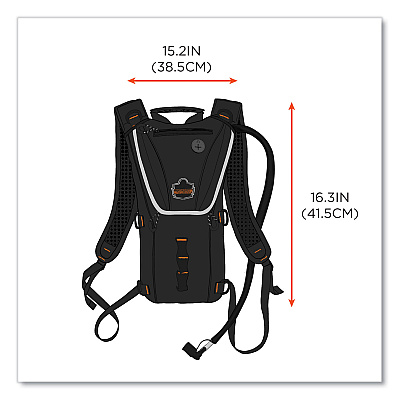 ergodyne Chill-Its 5156 Low Profile Hydration Pack, 3 L, Black (EGO13161)