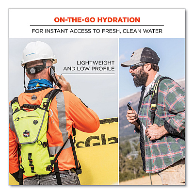ergodyne Chill-Its 5156 Low Profile Hydration Pack, 3 L, Hi-Vis Lime (EGO13162)