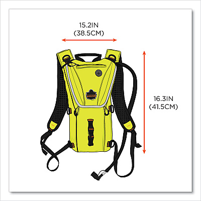 ergodyne Chill-Its 5156 Low Profile Hydration Pack, 3 L, Hi-Vis Lime (EGO13162)