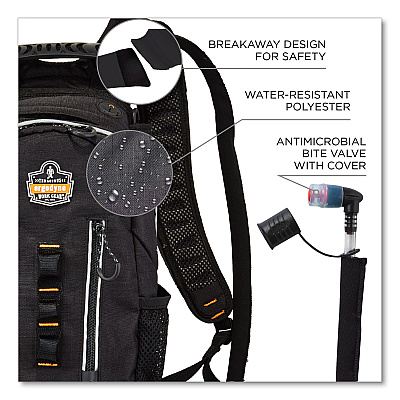 ergodyne Chill-Its 5157 Cargo Hydration Pack with Storage, 3 L, Black (EGO13163)