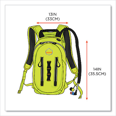 ergodyne Chill-Its 5157 Cargo Hydration Pack with Storage, 3 L, Hi-Vis Lime (EGO13164)