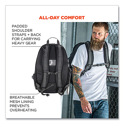 ergodyne Arsenal 5188 PPE Jobsite Backpack, 7 x 15 x 20, Black (EGO13188)