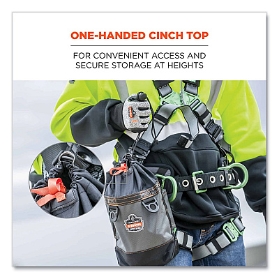 ergodyne Arsenal 5926 Topped Bolt Bag Tool Pouch, Short, 5 x 10 x 9, Ballistic Polyester, Black/Gray (EGO13426)