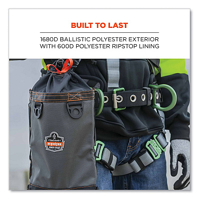 ergodyne Arsenal 5928 Topped Bolt Bag Tool Pouch, Tall, 5 x 10 x 13, Ballistic Polyester, Black/Gray (EGO13428)