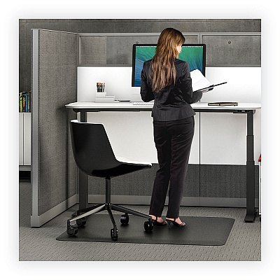 deflecto Ergonomic Sit Stand Mat, 60 x 46, Black (DEFCM24442BLKSS)