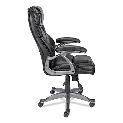 Alera Birns Series High-Back Task Chair, Supports Up to 250 lb, 18.11" to 22.05" Seat Height, Black Seat/Back, Chrome Base (ALEBN41B19)