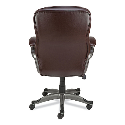 Alera Birns Series High-Back Task Chair, Supports Up to 250 lb, 18.11" to 22.05" Seat Height, Brown Seat/Back, Chrome Base (ALEBN41B59)