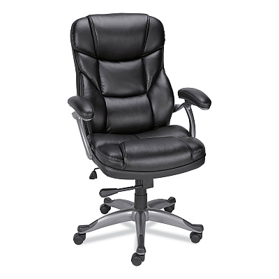 Alera Birns Series High-Back Task Chair, Supports Up to 250 lb, 18.11" to 22.05" Seat Height, Black Seat/Back, Chrome Base (ALEBN41B19)