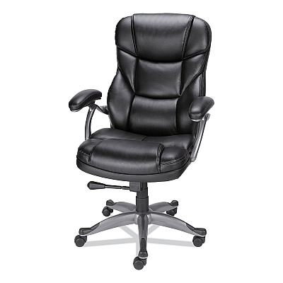 Alera Birns Series High-Back Task Chair, Supports Up to 250 lb, 18.11" to 22.05" Seat Height, Black Seat/Back, Chrome Base (ALEBN41B19)