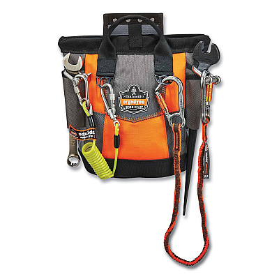 ergodyne Arsenal 5527 Premium Topped Tool Pouch with Hinged Closure, 6 x 10 x 11.5, Polyester, Orange (EGO13627)